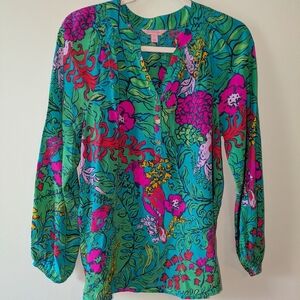 Lilly Pulitzer Colorful Floral Blouse